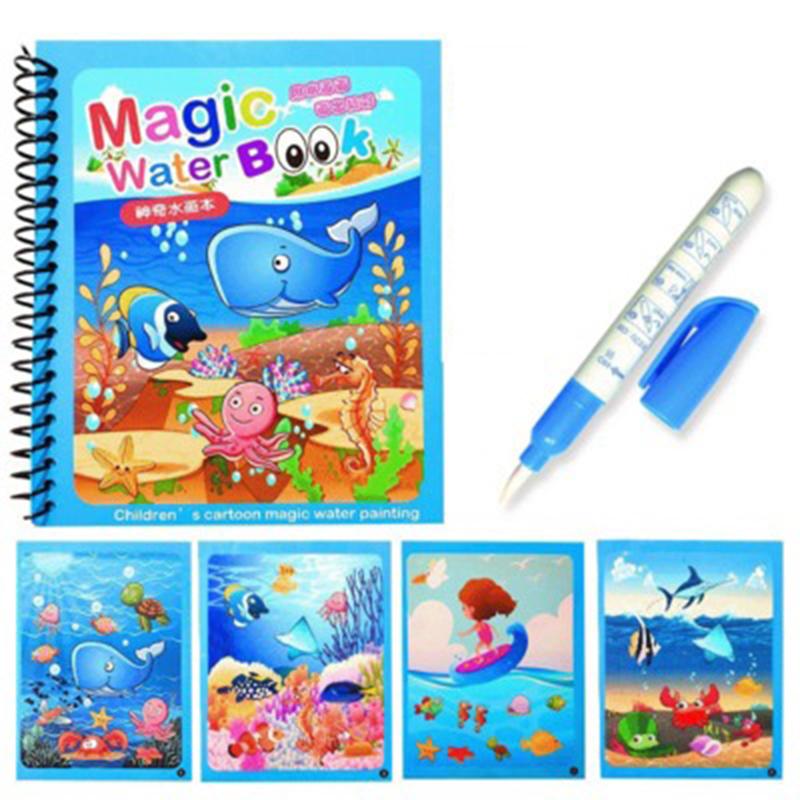 Изображение товара: 1 шт., волшебная книга для рисования водой, доска для рисования, доска для рисования, детские игрушки, книжка-раскраска и волшебная ручка, подарок на день рождения