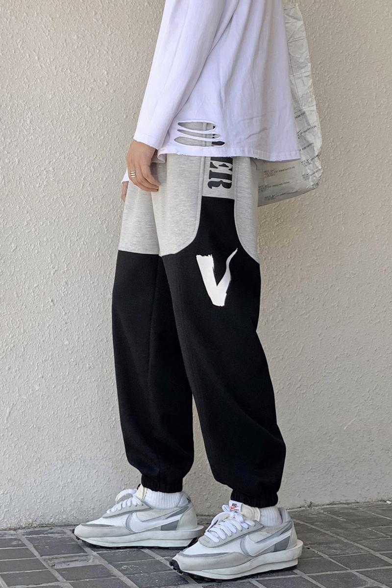 Изображение товара: Брюки-султанки мужские/женские с надписью, модные повседневные спортивные штаны-коллаж, уличная одежда в стиле оверсайз, 2020
