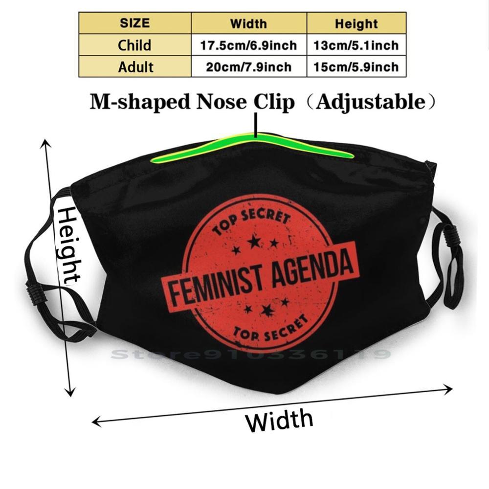 Изображение товара: Феминистская повестка дня дизайн Пылезащитный фильтр смываемая маска для лица Дети Женщины Девушки феминистский феминизм девушка мощность женщин девушки Топ