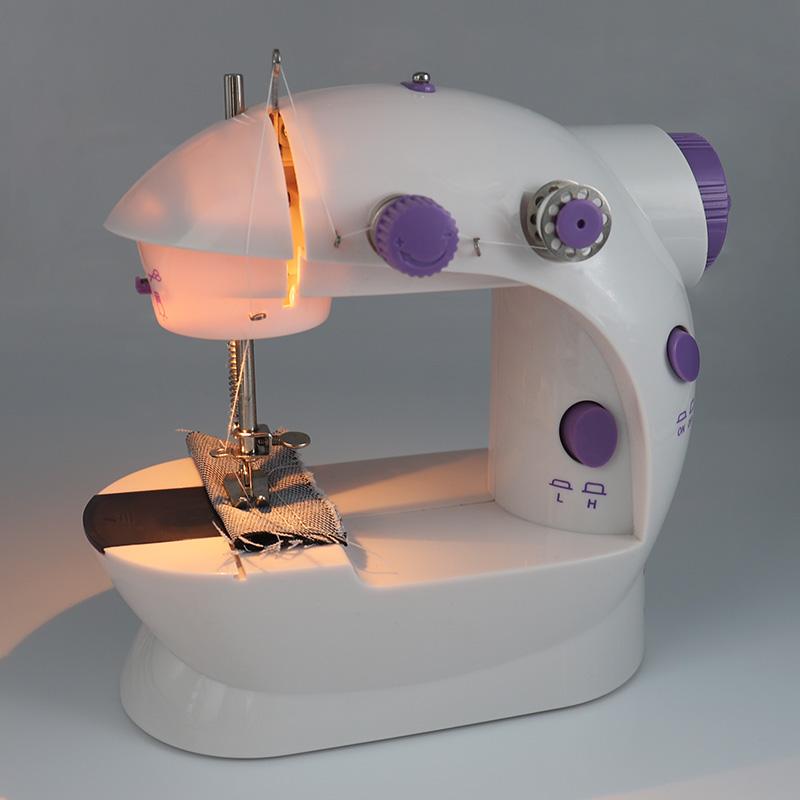 Изображение товара: Автоматическая швейная машинка, компактный многофункциональный прибор для шитья, с двумя скоростями и двумя нитями