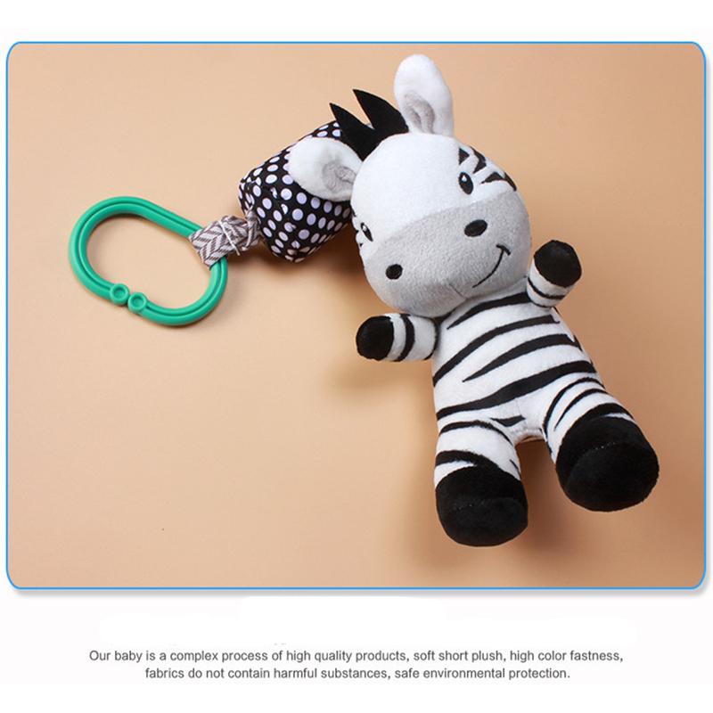 Изображение товара: Черно-белая зебра, детская игрушка, подвеска для детской кровати с колокольчиком, игрушка для просвещения, лучшая популярная мультяшная милая игрушка