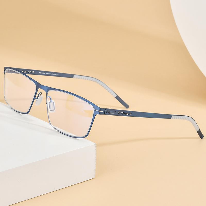 Изображение товара: FONEX Мужские оправы из сплава, квадратные оптические очки для близорукости по рецепту, новинка 2020, корейские Безвинтовые очки, 993