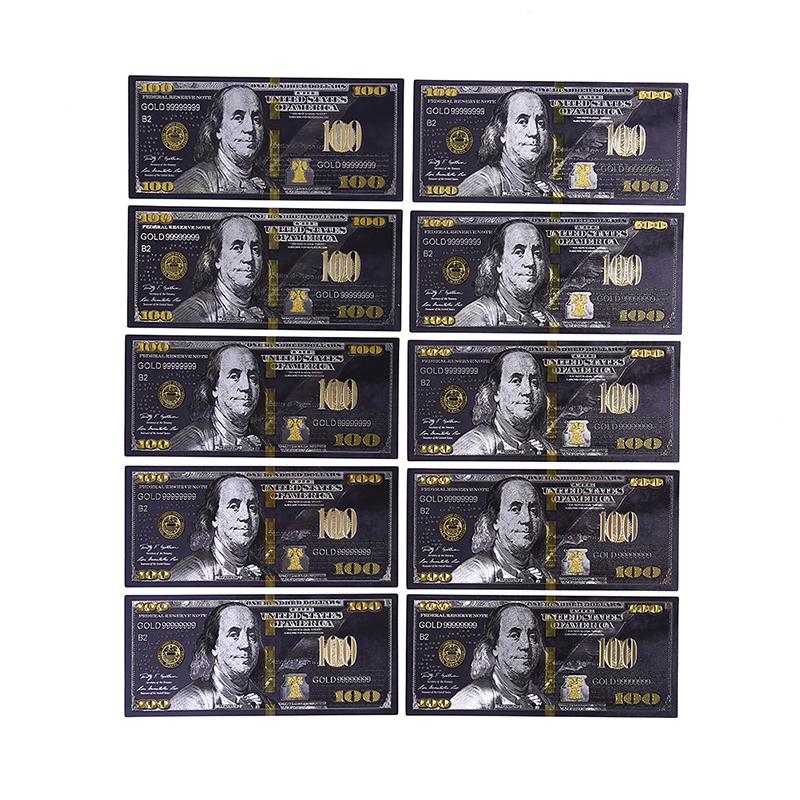 Изображение товара: Античная черная Золотая фольга $100 памятные доллары банкноты Декор