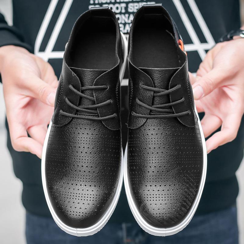 Изображение товара: Новинка 2019, мужская повседневная обувь, легкая Мужская обувь в британском стиле, качественная удобная дышащая ретро обувь на плоской подошве, мужская обувь