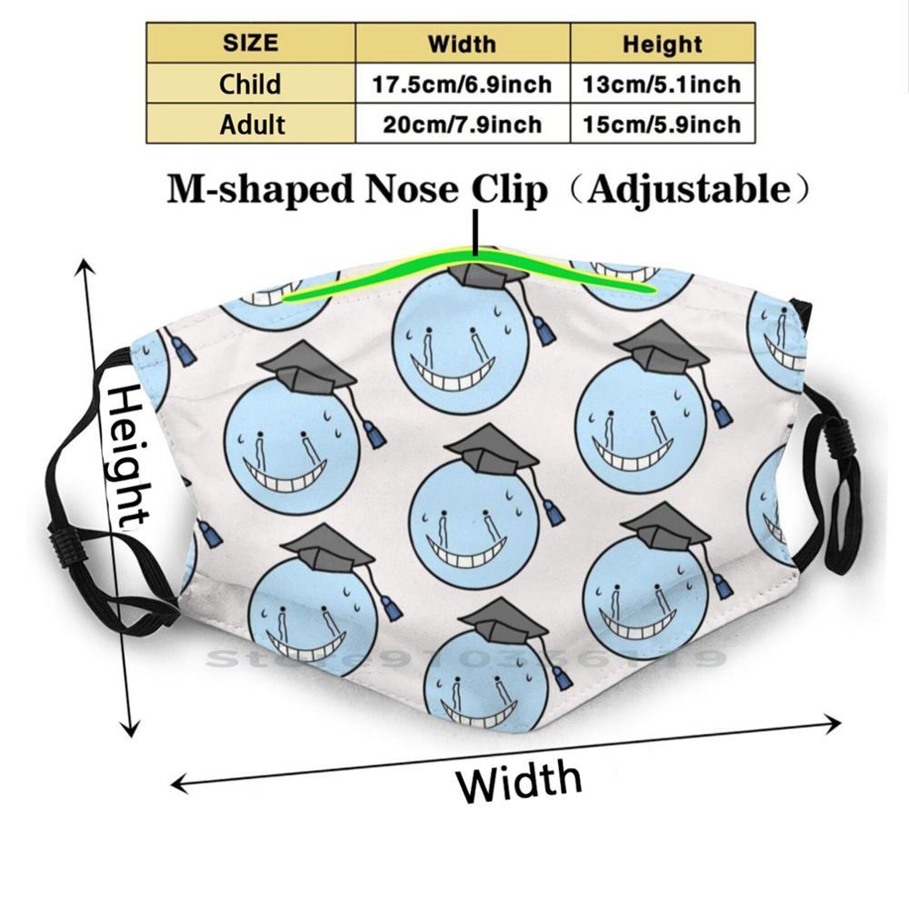 Изображение товара: Многоразовая маска для лица Koro - Sensei с принтом грустной формы и фильтрами, детская классная маска для убийц, аниме, Weeb, Koro, Koro, Sensei