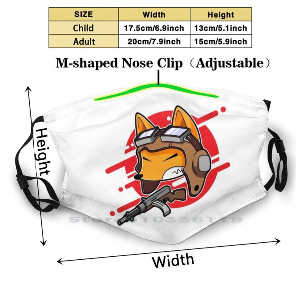 Изображение товара: Многоразовая маска с принтом злой лисы Pm2.5, фильтрующая маска для лица, детская лисица, 3D Ил лисица, лисица Ita Of Fox, страшная лисица