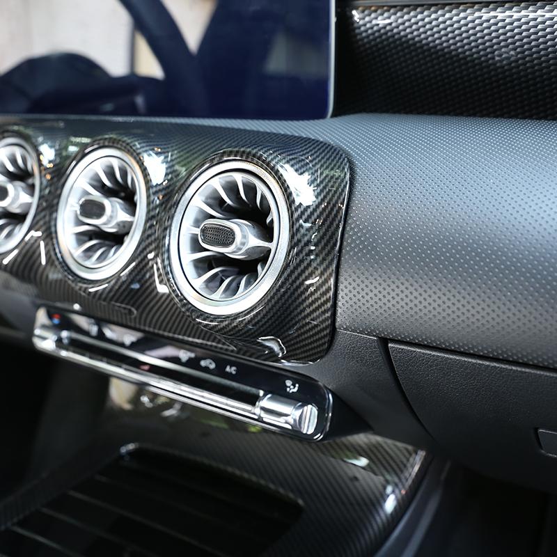 Изображение товара: 1 шт. ABS Автомобильный Центральный Кондиционер для приборной панели декоративная рамка для Mercedes Benz A Class W177 2019 автомобильные аксессуары