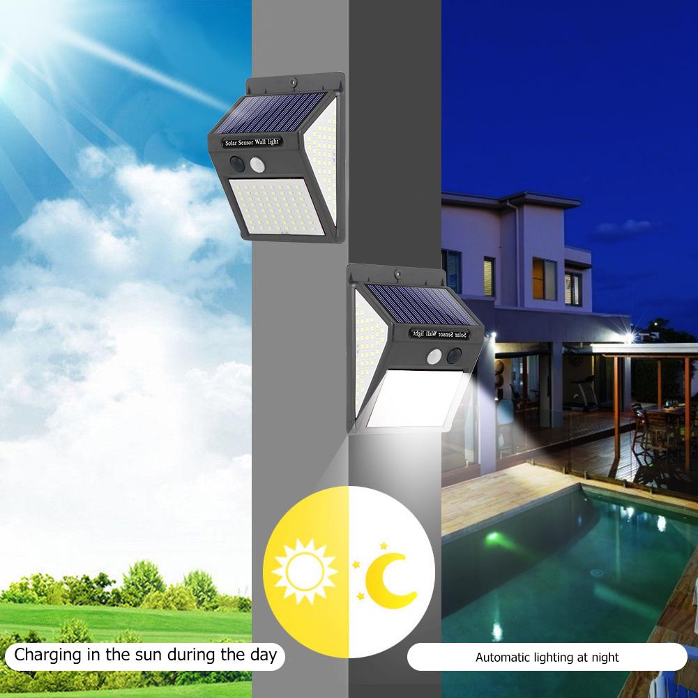 Изображение товара: Настенный светильник на солнечной батарее с пассивным ИК датчиком движения, 3 режима, водонепроницаемый садовый светильник для двора, уличный ночник для ландшафта