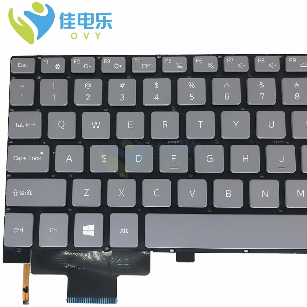 Изображение товара: OVY US английская клавиатура с подсветкой для Samsung 9Z.NDVBN.D01 NSK-MVDBN-серый ноутбуки замена клавиатуры оригинальная Уценка распродажа