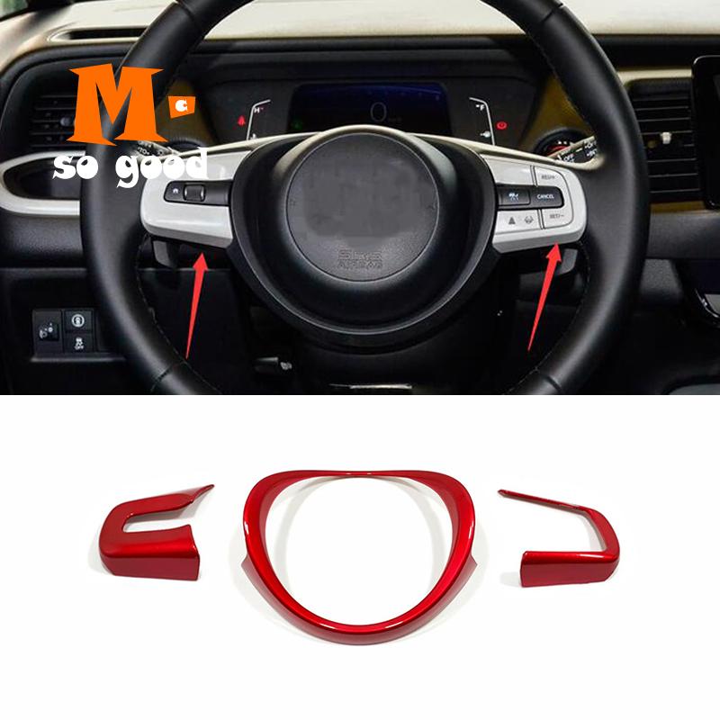 Изображение товара: ABS красный для Honda Fit Jazz 2020 2021 переключатель рулевого колеса управления украшение наклейка крышка отделка автомобильные Стайлинг Аксессуары 3 шт