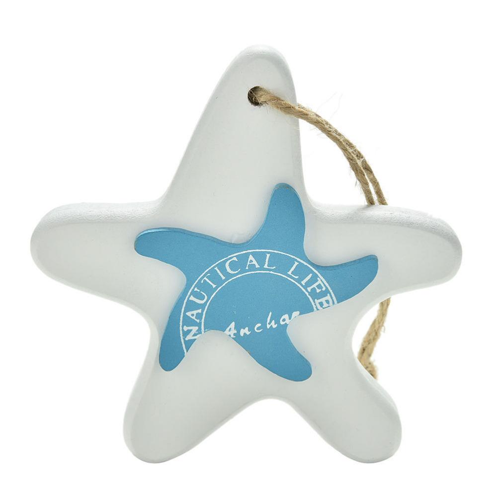 Изображение товара: 1 шт. средиземноморская Морская звезда, подвесная рыба, Морской Декор, маленькое украшение из дерева, декорированная морская Подвеска для детской комнаты