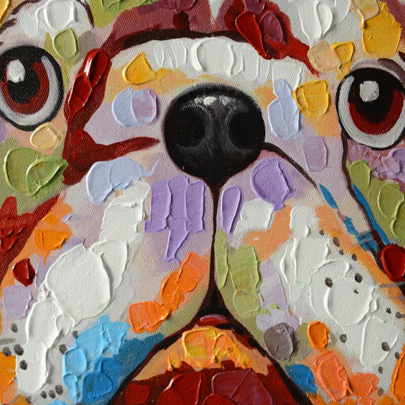 Изображение товара: 100% ручная роспись, абстрактная милая собака, Масляная Краска на холсте, искусство, картина, подарок, домашний декор, гостиная, настенное украшение, картина, бесплатная доставка