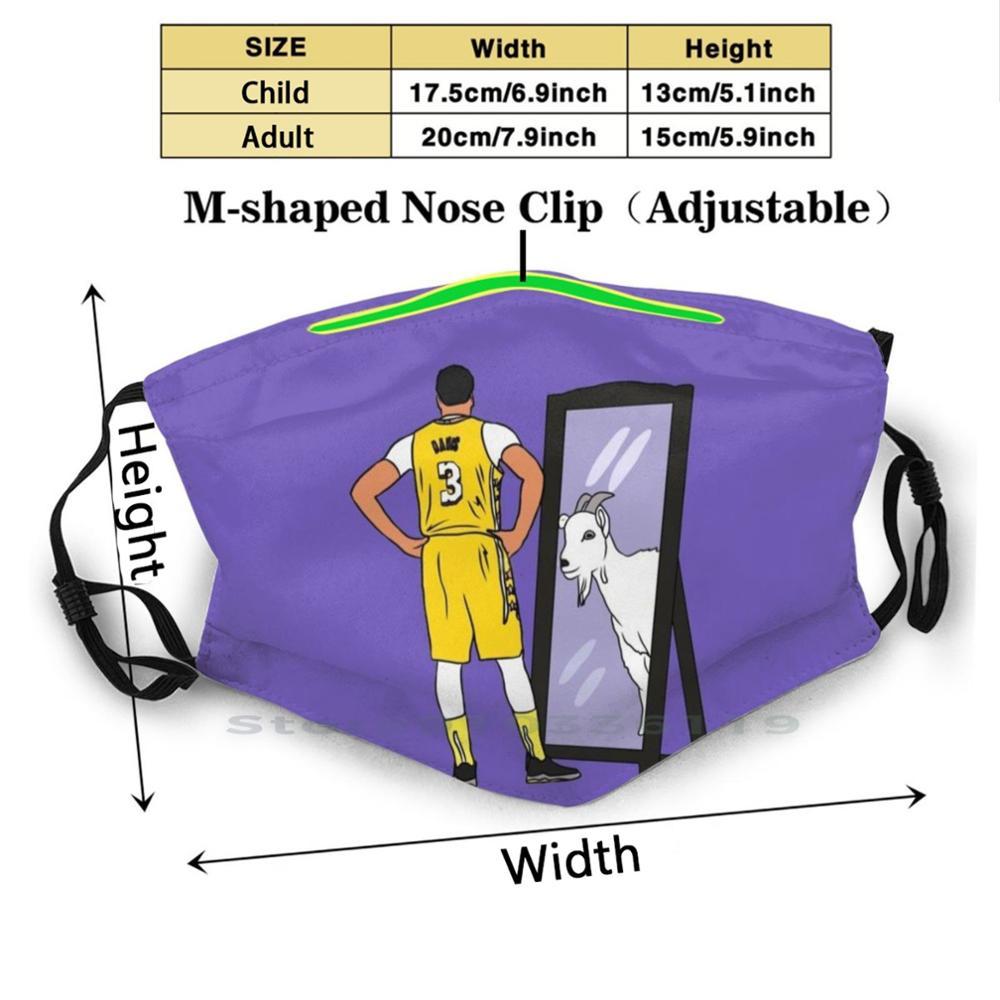 Изображение товара: Энтони Дэвис зеркало козьей дизайн анти-Пылевой фильтр смываемая маска для лица детские спортивные баскетбольные Ad козьей Greatest всех времен 3