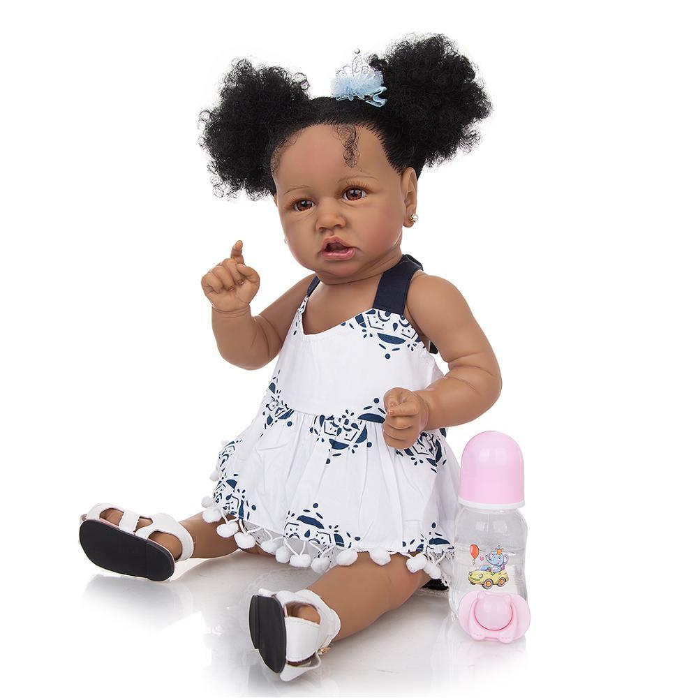 Изображение товара: Кукла-реборн KEIUMI, силиконовая, черная кожа, 57 см