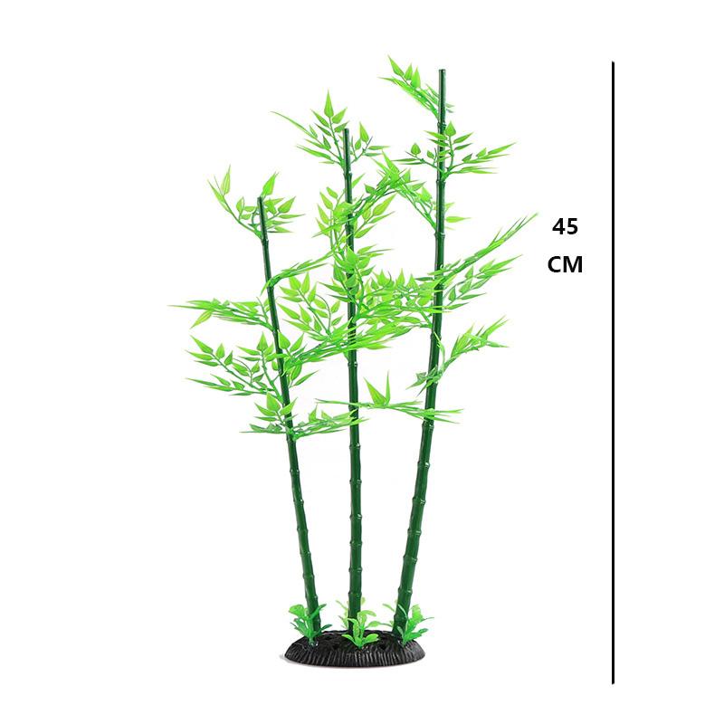 Изображение товара: Большой аквариумный Декор 45 см, пластиковые бамбуковые водные растения, зеленая трава, семейный аквариум, ландшафтные Водные Аксессуары