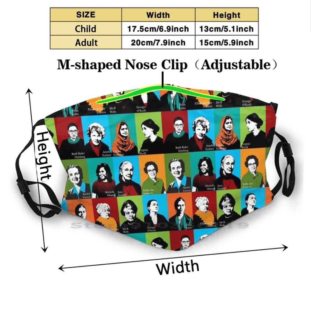 Изображение товара: Феминистские иконы для взрослых, детей, моющаяся забавная маска для лица с фильтром, феминистская икона, феминистские иконы, феминистские иконы, Ruth Bader гинсбург, Rbg Michelle