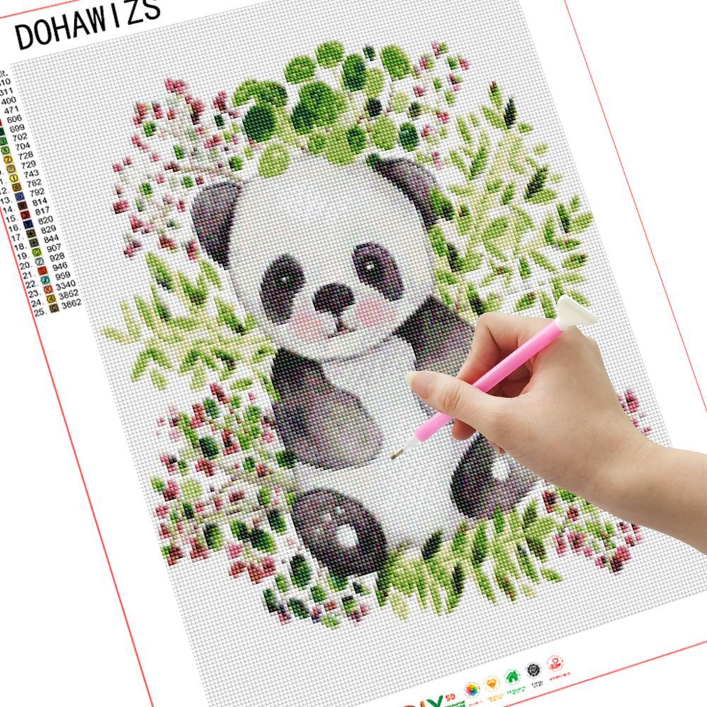Изображение товара: Алмазная живопись, мультяшное животное, панда, обезьяна 5D, сделай сам, полная выкладка, алмазная вышивка, искусство, украшение, подарок