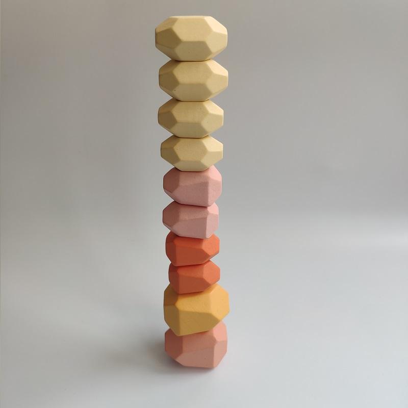 Изображение товара: Игрушка Fly AC, детский креативный конструктор деревянная игра «Дженга», цветной камень, Обучающие игрушки, холодный тон, игра в скандинавском стиле