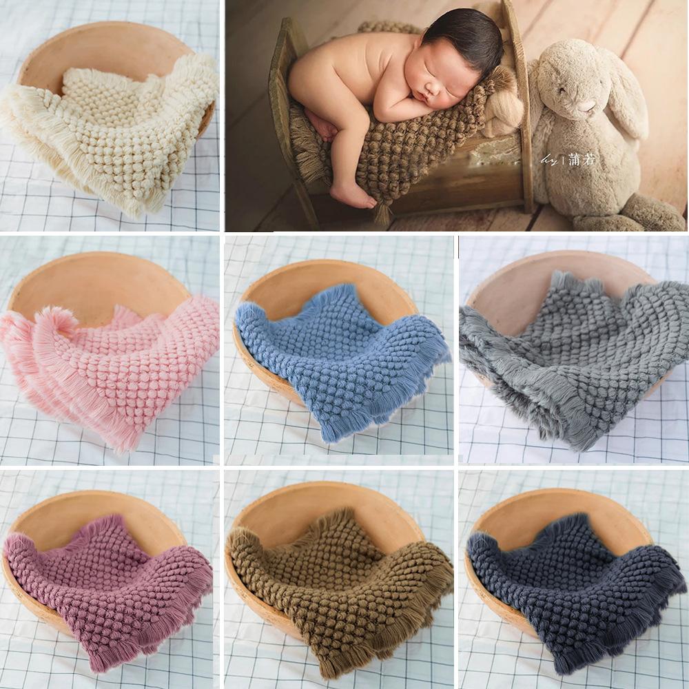 Изображение товара: Реквизит для фотосъемки новорожденных вязаное одеяло для маленьких девочек и мальчиков постельное белье для фотосъемки одеяло с ананасами KF409