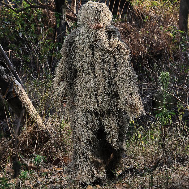 Изображение товара: Детский костюм Ghillie PUBG, одежда для охоты, камуфляжный военный комплект, камуфляжное пончо, тактическая Униформа, плащ-невидимка для снайпера