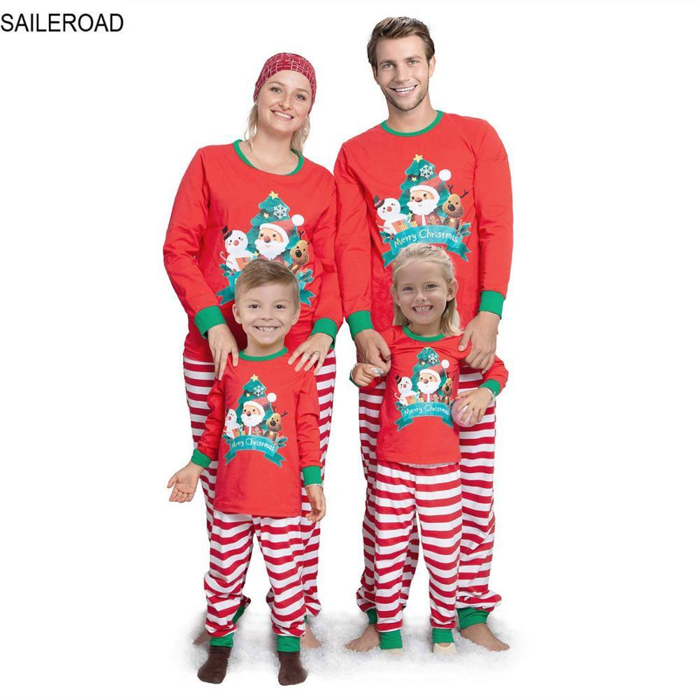 Изображение товара: Семейные комплекты пижам TUONXYE с Санта-Клаусом, для родителей и детей, снеговик, рождественские Модные костюмы для нового года