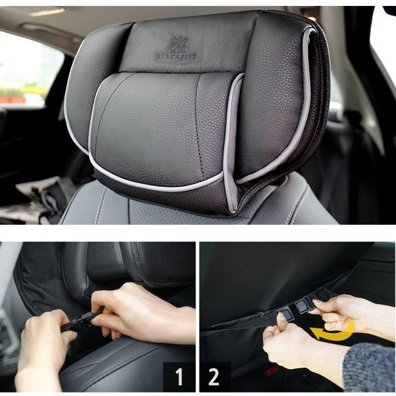 Изображение товара: Универсальная подушка для подголовника автомобильного сиденья, регулируемая подушка для шеи из пены с эффектом памяти