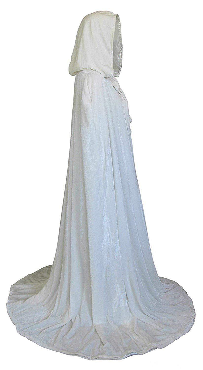 Изображение товара: Бархатная накидка с капюшоном в пол, зимняя Свадебная накидка для невесты, бархатная накидка с капюшоном для свадебной вечеринки, плащи с капюшоном, новинка 2020