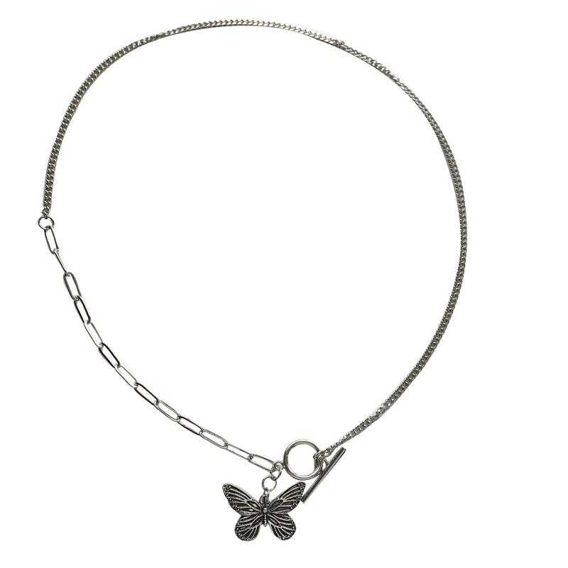 Изображение товара: Винтажное ювелирное изделие, ожерелье с подвеской в виде черной бабочки, новый дизайн, металлическая цепочка, ожерелье для женщин и девушек, подарки