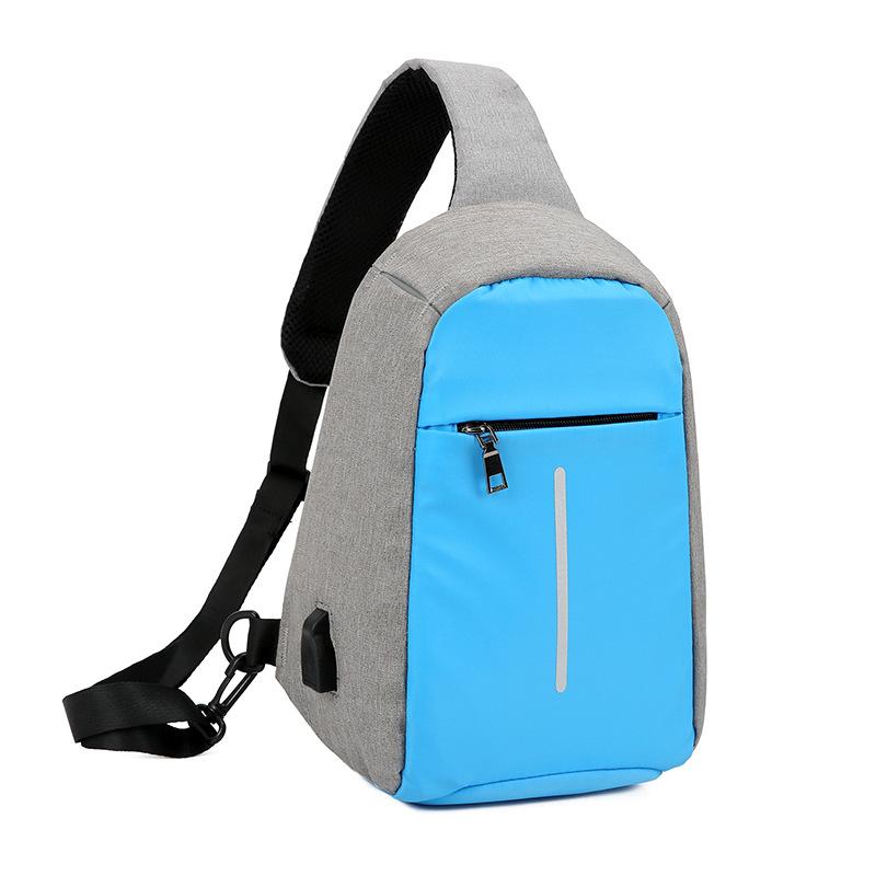 Изображение товара: Weysfor Vogue Сумка через плечо с USB-зарядкой, мужские сумки-мессенджеры, Мужская водонепроницаемая нагрудная Сумка-слинг, дорожный рюкзак для мальчиков, мужские сумки через плечо