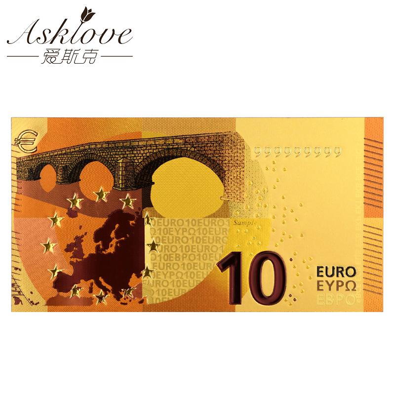 Изображение товара: Европейские золотые банкноты, 24 к, Золотая фольга, поддельные бумажные деньги для коллекции, сувенирные наборы банкнот в евро, 5 10 20 50 евро, образец банкнот