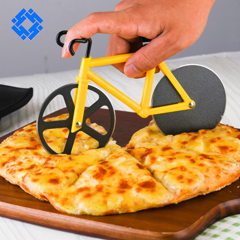 Изображение товара: Креативный нож для пиццы, инструмент, нескользящая ручка, нержавеющая сталь, велосипед, нож для пиццы, нож для торта, нож для резки, кухонные гаджеты N
