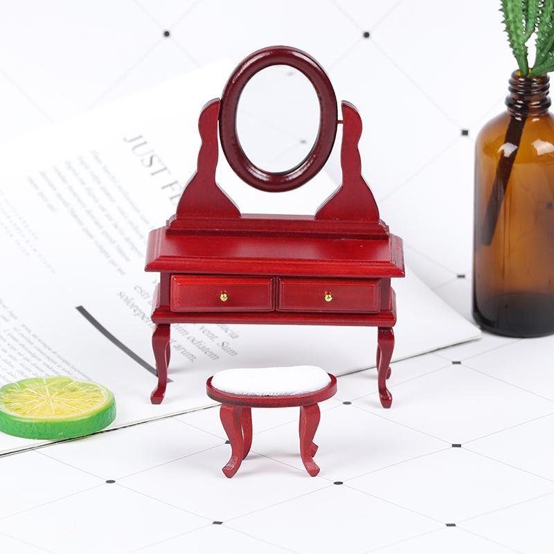 Изображение товара: Мини кукольная мебель миниатюрный кукольный домик спальня комод стол зеркало игра модель аксессуары игрушки для детей Рождество