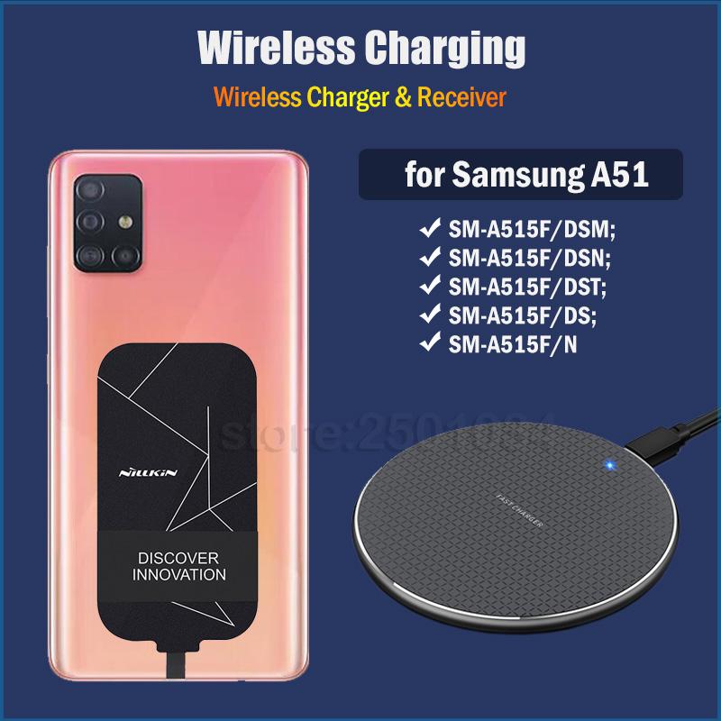 Изображение товара: Беспроводное зарядное устройство Qi + адаптер USB Type-C для Samsung Galaxy A51, 6,5 дюйма, подарок, мягкий чехол, SM-A515F