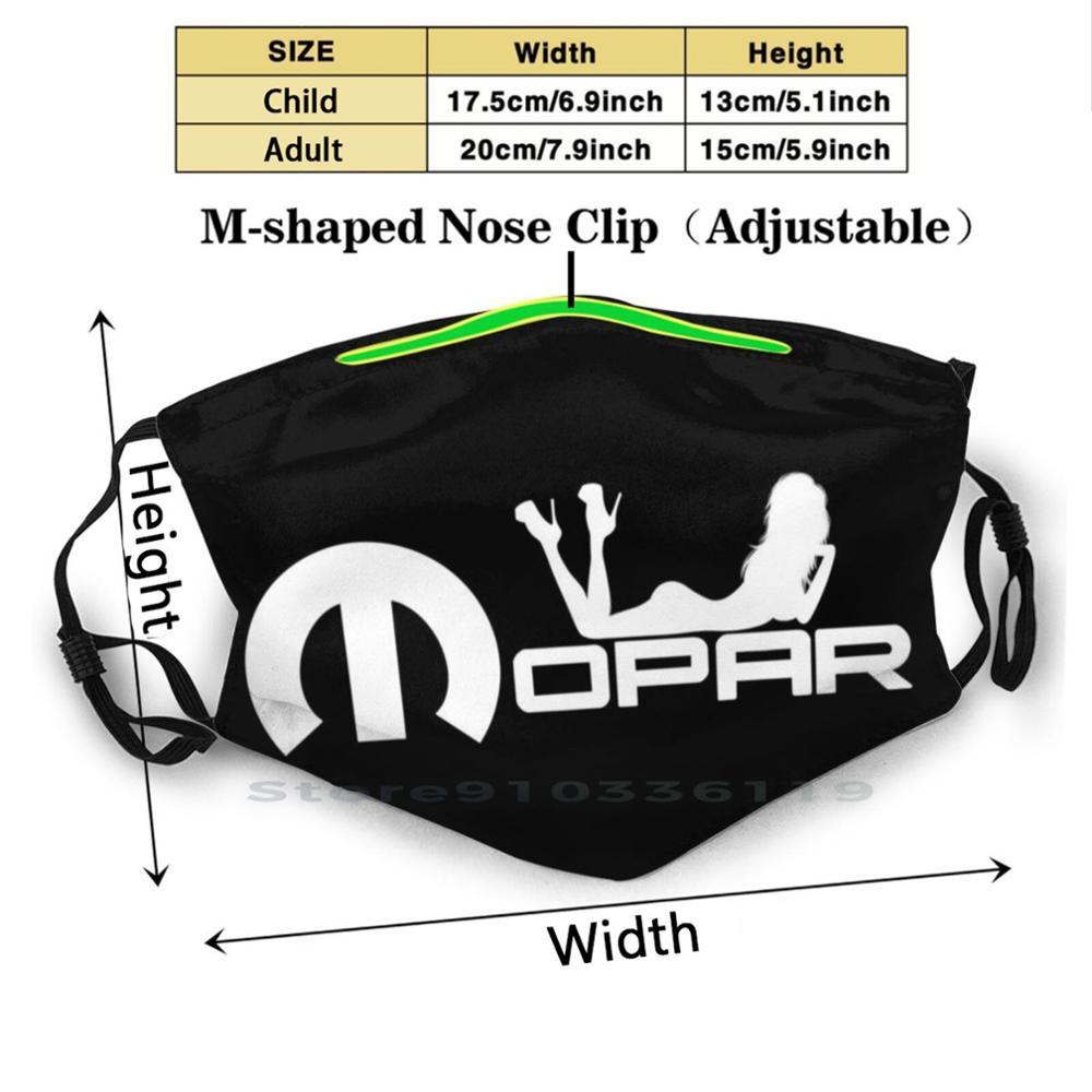 Изображение товара: Mopar для взрослых детей моющаяся забавная маска для лица с фильтром Mopar зарядное устройство Challenger Fca красивая
