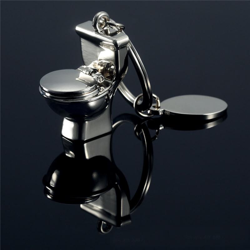 Изображение товара: Мини Забавный брелок для ключей в виде унитаза, Классический 3D брелок для ключей в ванную комнату, милый креативный подарок, брелок