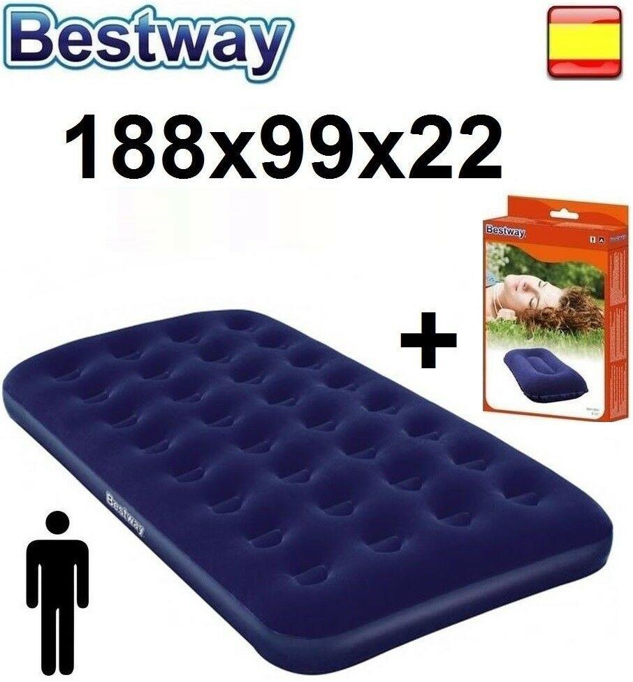 Изображение товара: Colchon hinchable 188 см x 99 см x 22 см BESTWAY inflable + Almohada colchón