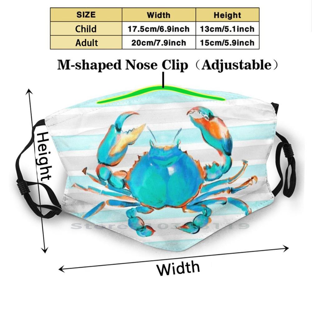 Изображение товара: Многоразовая маска с принтом в виде лестницы для краба, фильтр Pm2.5, маска для лица, детский Раковый краб, цветной краб, красный краб, пляжный краб