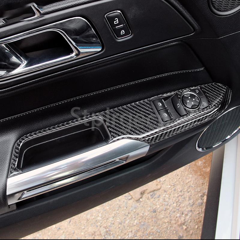 Изображение товара: Панель переключателя управления автомобильным интерьером из углеродного волокна, декоративная рамка для Ford Mustang 2015 2016 2017, стикер для стайлинга автомобиля