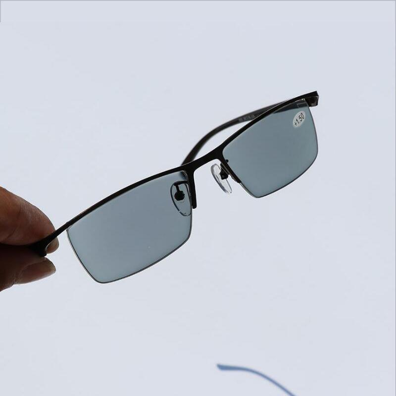 Изображение товара: Интеллектуальные Мультифокальные фотохромные очки для чтения, прогрессивная защита от синего света, защита от ультрафиолета, пресбиопические очки-половинки в оправе, 1,5