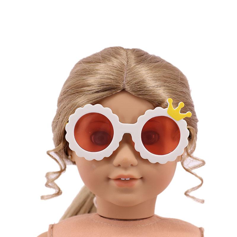 Изображение товара: Очки для кукол Подсолнух очки с короной подходят 18 дюймов американская кукла и 43 см кукла новорожденная девочка, наше поколение, детские игрушки