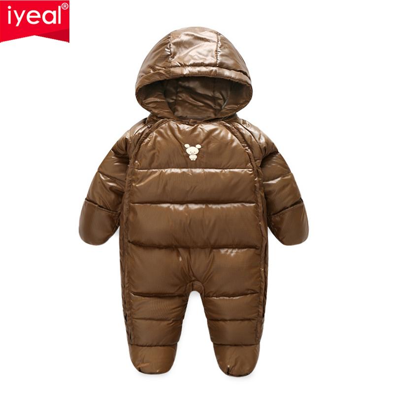 Изображение товара: Зимняя водонепроницаемая Детская куртка IYEAL, пуховое уличное пальто, одежда для младенцев, Детский комбинезон для мальчиков и девочек 1-3 лет