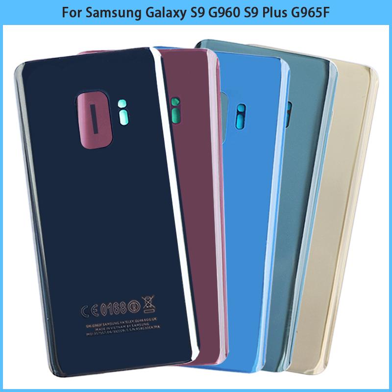 Изображение товара: Новый задний корпус S9 для Samsung Galaxy S9 G960 S9 Plus G965F, Крышка батарейного отсека, задняя крышка, стеклянная клейкая наклейка, замена