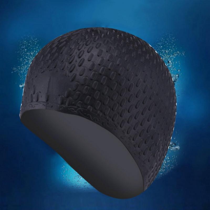 Изображение товара: Взрослые мужчины женщины мужчины силиконовая Резина плавать ming Cap 3D эргономичный дизайн ушные карманы водонепроницаемые купальные шапочки плавать Кепка s шляпа плавать ming