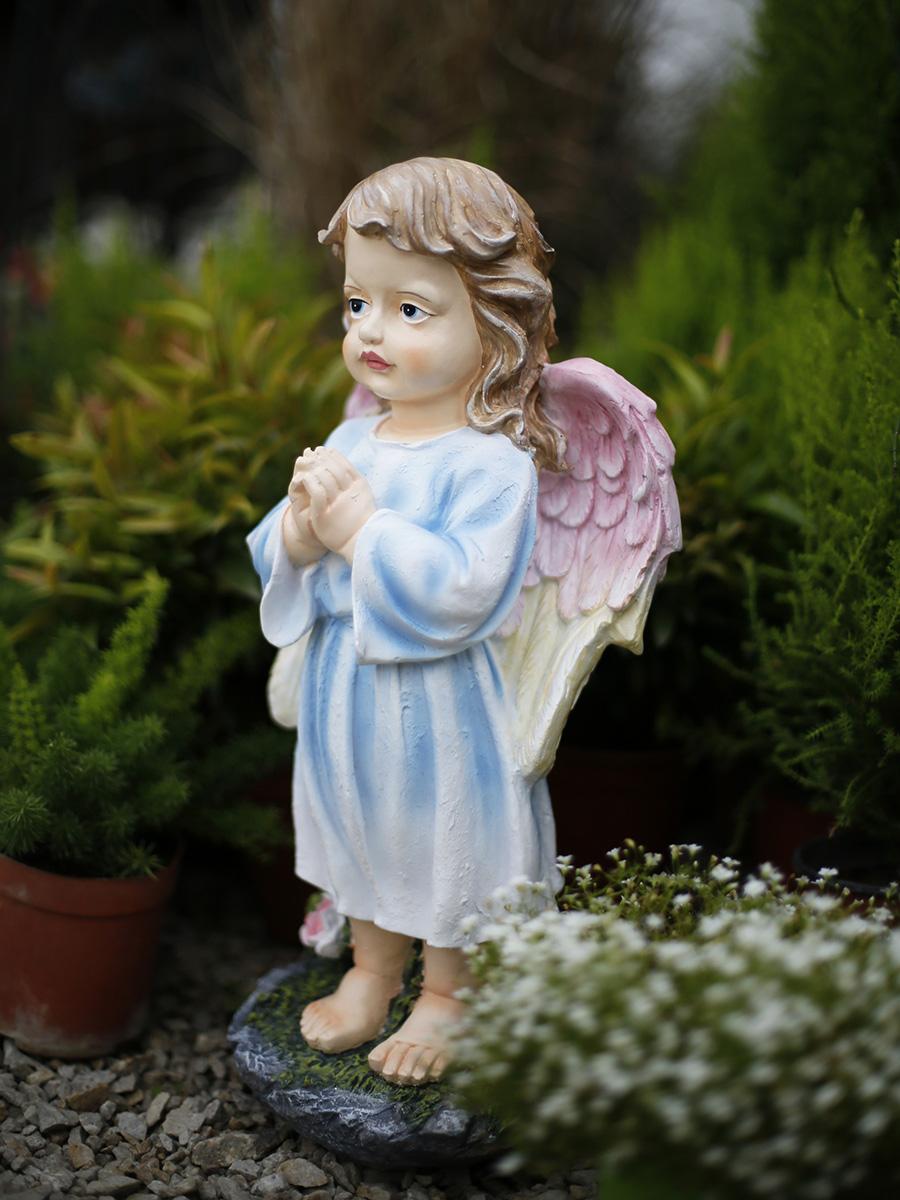 Изображение товара: Европейский Красочный Милый Ангел девушка цемент статуи украшения открытый двор статуэтки украшения Дом Сад Скульптура ремесла