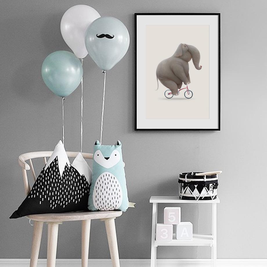 Изображение товара: Плакаты и принты в скандинавском стиле, слон, собака, кролик, дельфин, Выдра, настенная живопись, декор для детской комнаты, Настенные рисунки с животными
