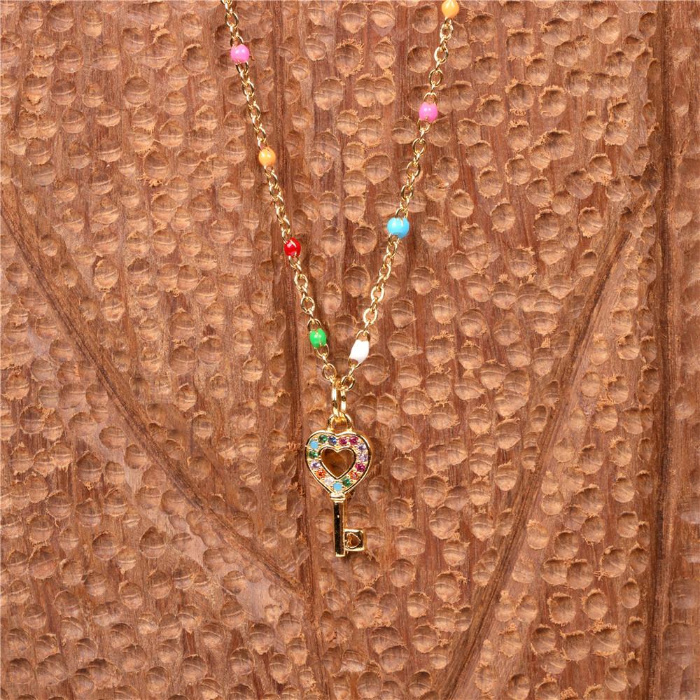 Изображение товара: Ожерелье с подвеской в виде лотоса eyeka, медь, 18 К, позолота, с цирконием, с цепочкой из нержавеющей стали, женское винтажное ювелирное изделие, звезда, луна, Colar