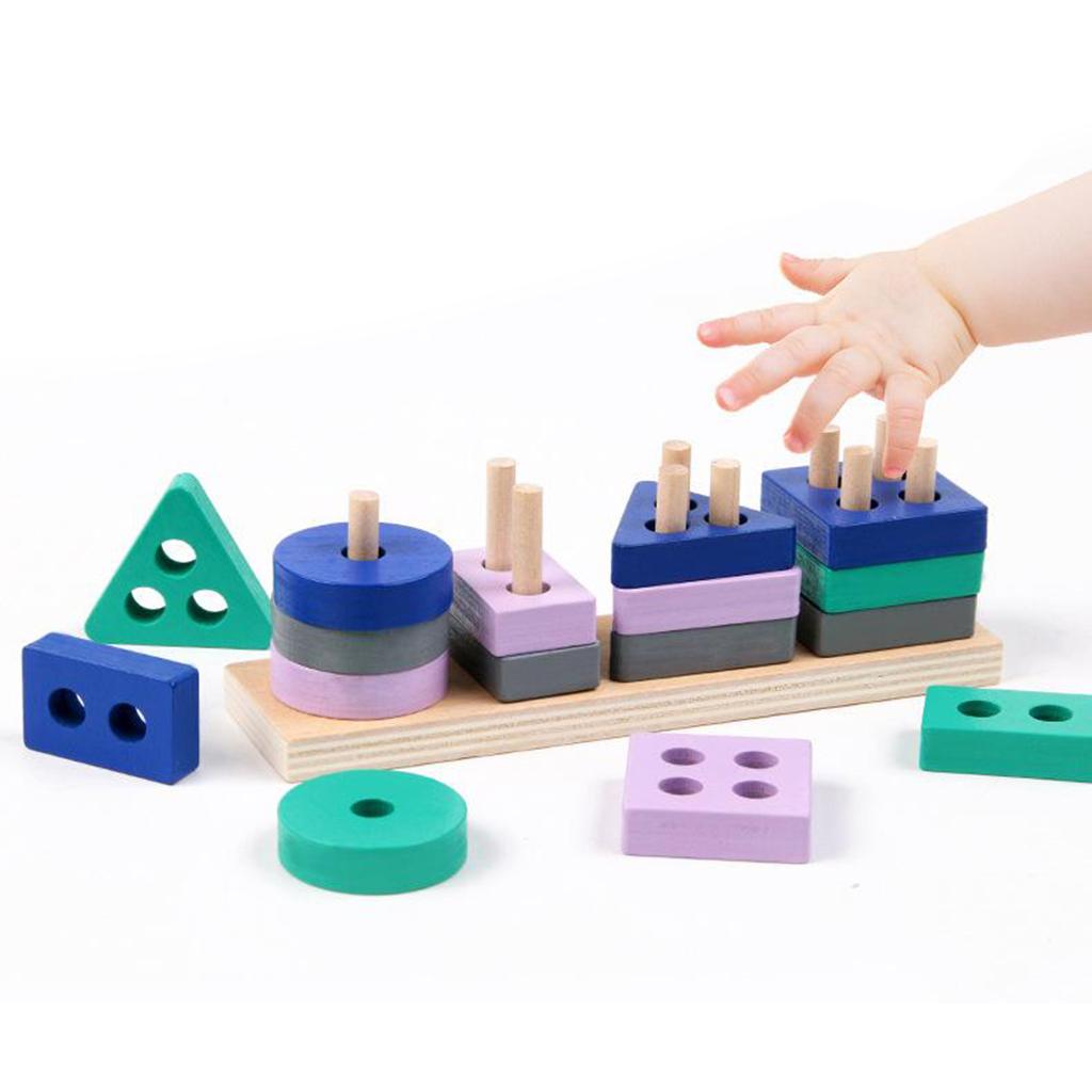 Изображение товара: Деревянная геометрическая форма s-образный сортировщик сортировочная игрушка Штабелируемая игра-материалы Монтессори обучающие игрушки