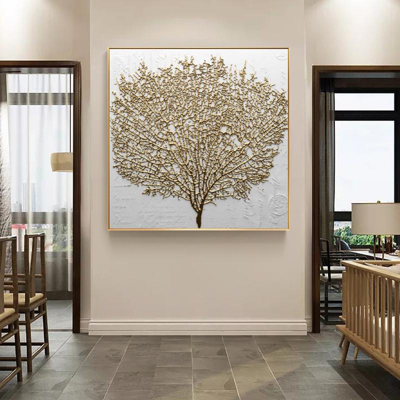 Изображение товара: Абстрактные плакаты с изображением золотого дерева, настенные художественные картины, декор для гостиной