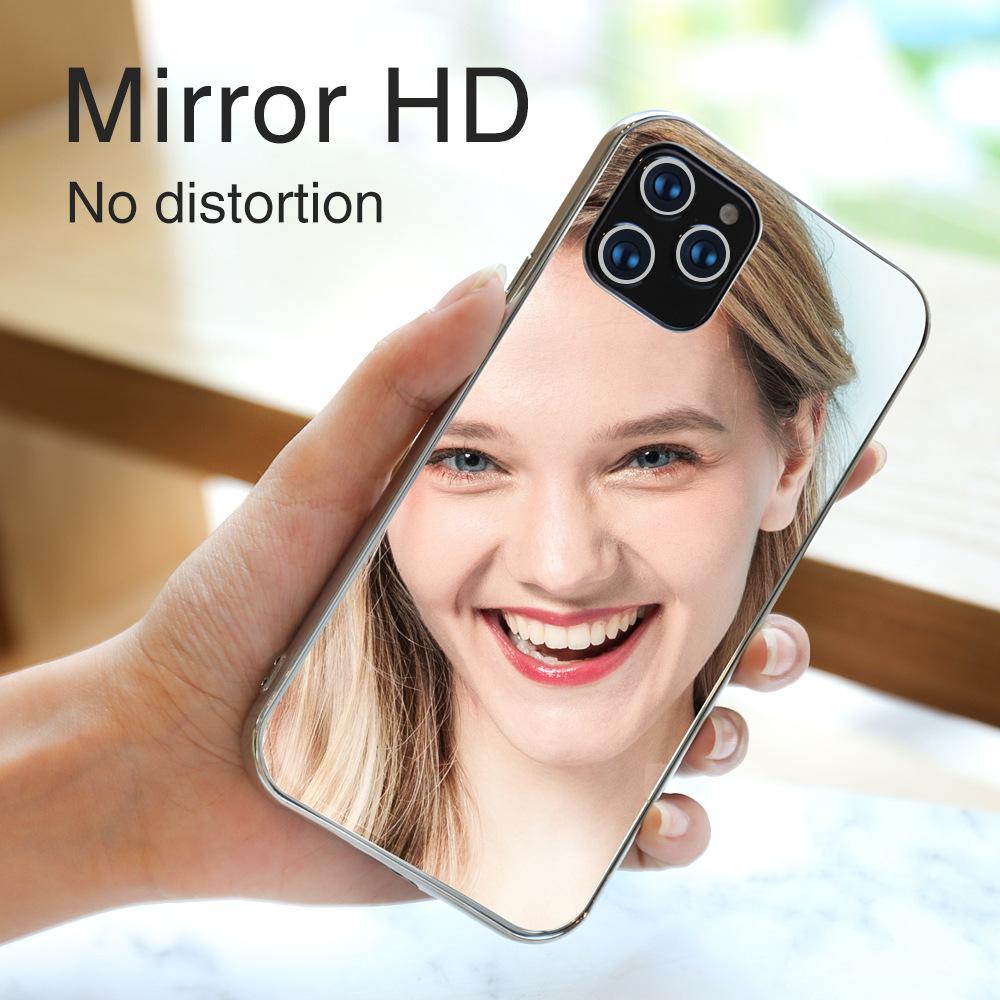 Изображение товара: Зеркальный модный стеклянный чехол для телефона для девушек с макияжем для iPhone 11 Pro Max XR XS Max 7 8Plus, мягкий чехол из ТПУ с боковой стороны + поликарбонатный полноразмерный чехол для телефона