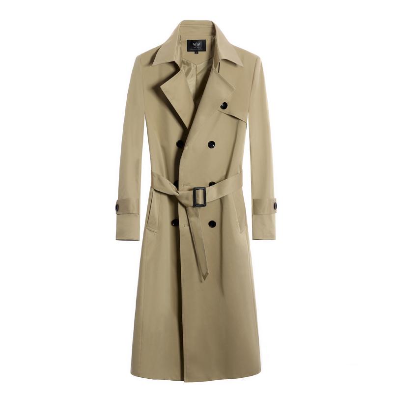 Изображение товара: Новое поступление, модное высококачественное осеннее мужское длинное пальто, длинное повседневное двубортное плотное супербольшое пальто, женское пальто